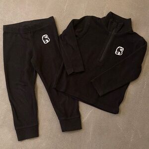 Mini Rodini Black Kids Jogger Set with Panther Patch